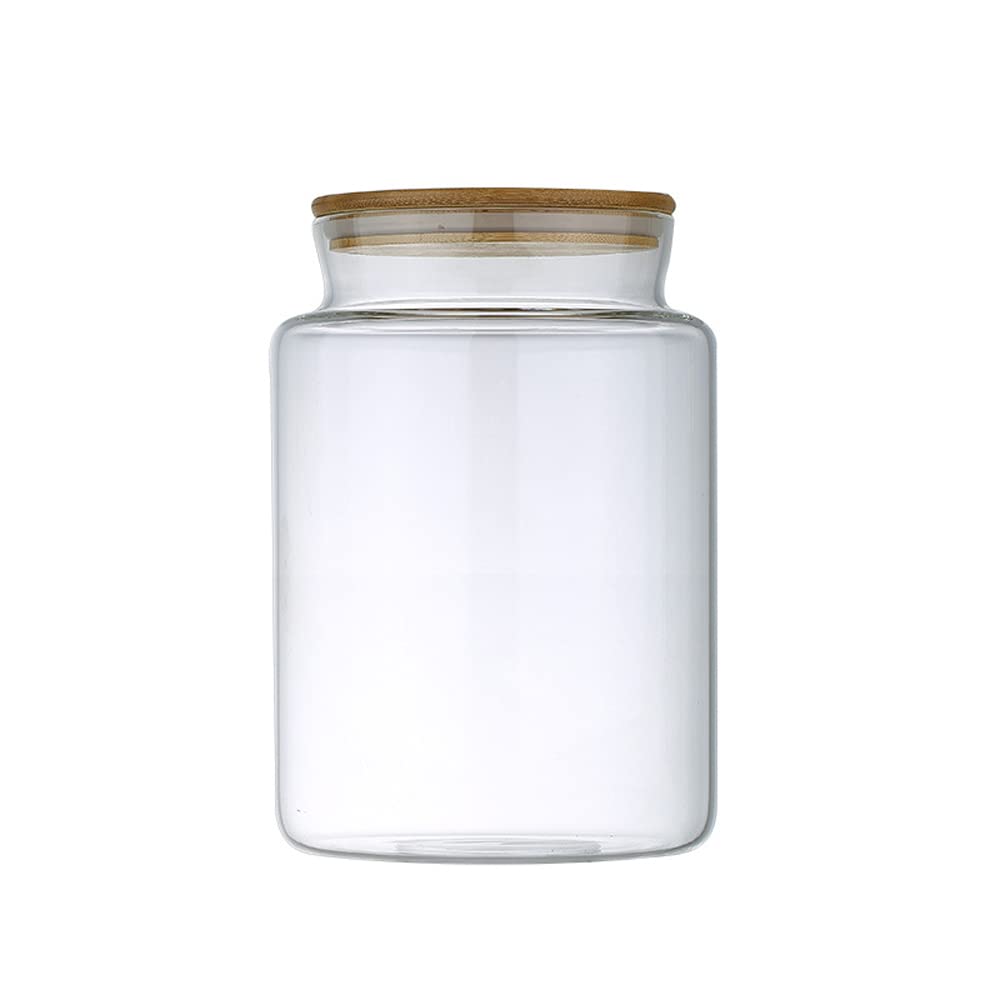 Large Glass Food Canisters, 116 Oz (3300ml) Glass Food Canister With Airtight Bamboo Lids For Spaghetti Pasta, Powder, Spice, Tea, Coffee