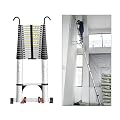 JADDUO Telescoping Ladder,27.9 FT Extension Ladder,Aluminum Lightweight Telescopic Ladder with 2 Triangle Stabilizers, Telescoping Attic Ladders RV Ladders for Travel