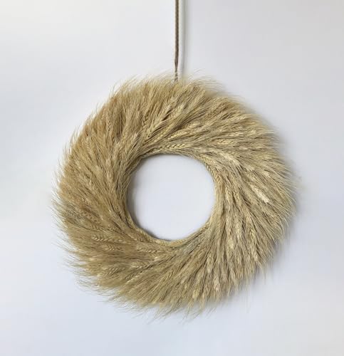 Dried Wheat Wreath, 15''-16'' Fall W reath for...