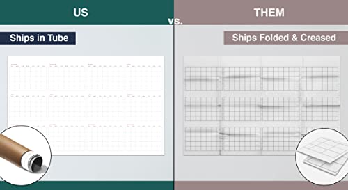 Large Dry Erase Wall Calendar - 38" X 60" - Undated Blank 2023 Reusable Yearly Calendar - Giant Whiteboard Year Poster - Jumbo Laminated 12 Month Office Calendar (Lushleaf Designs) #TOP1