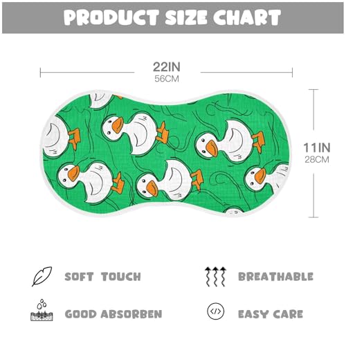 MCHIVER Cartoon Duckling Drawing Green Baby Burp Cloths Cotton Washcloths Absorbent Soft Burping Rags for Baby Boy Girl Newborn Towel 2 Pack4