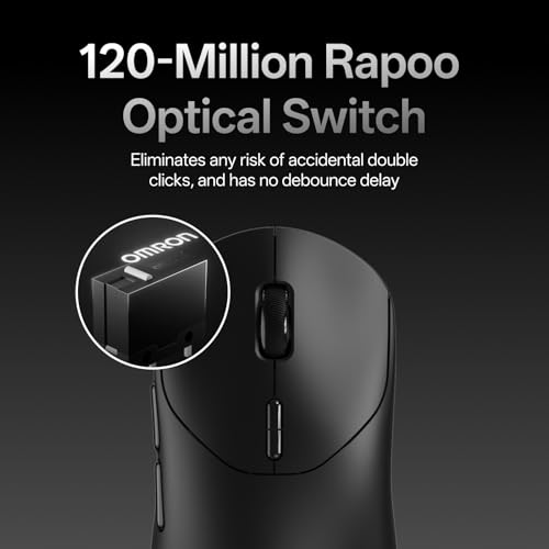 Image of Rapoo VT2 MAX Wireless Gaming Mouse, True 8K Wireless Polling Rate, 53g Lightweight, Up to 750 Hr Battery, Nordic nRF54L15 MCU, 120-Million Optical Switch, 10 Programmable Buttons, Macro Enabled
