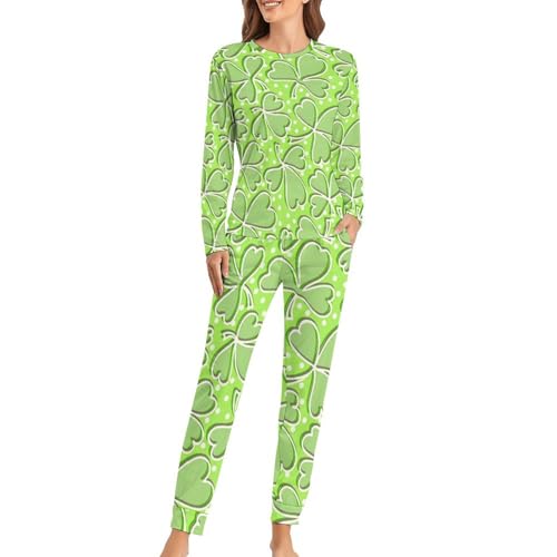 Pyjama Saint Patrick femme à manches longues pour des soirées cocooning réussies