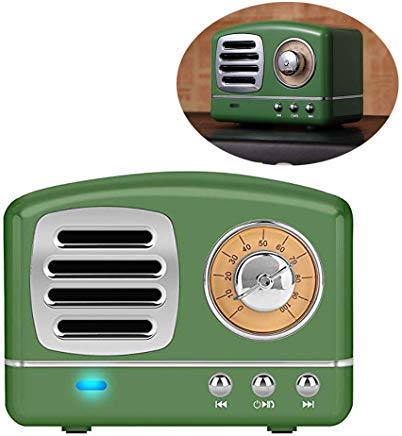 Up To 50% OFF Enhanced Bass Retro Wireless Vintage Speaker Portable Stereo Speaker TF Card Slot,USB Port,Built-in Mic Outdoors,Beach,Home,Travel,Compatible for Android/iOS Devices(Olive Green)
