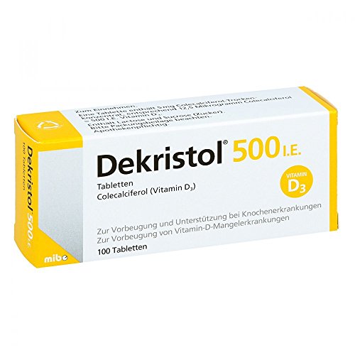 Dekristol 500 I.E. Vitamin D3 Tabletten für Kinder, Säuglinge und Erwachsene 100 Tabletten