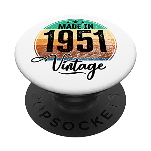 Cumpleaños Vintage Año de nacimiento 1951 Cumpleaños bday PopSockets PopGrip Intercambiable