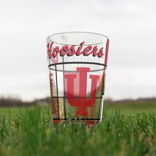 Image of Logo Brands NCAA oz Stained Glass Pint Glass - 3D Embossed Logo & Bold Team Colors - Durable Sports Fan Beer Glass for Home, Bar & Tailgates
