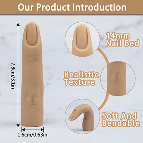 Silicone Practice Fingers For Acrylic Nails, Bendable Nail Training Finger Soft Silicone Fake Finger To Practice Fake Nails, Flexible Nail Practice Fingers Hand For Diy Nails #TOP2