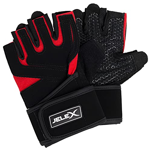 JELEX Power Premium gepolsterte Trainingshandschuhe schwarz-rot XL Cover