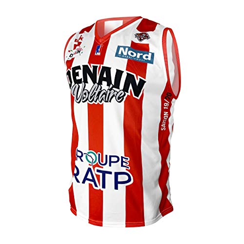 2019-2020 - Maglia Ufficiale da Basket da Bambini Maillot Dom DENAIN FR: XS Taille Fabricant: 14 Ans bambino bianco