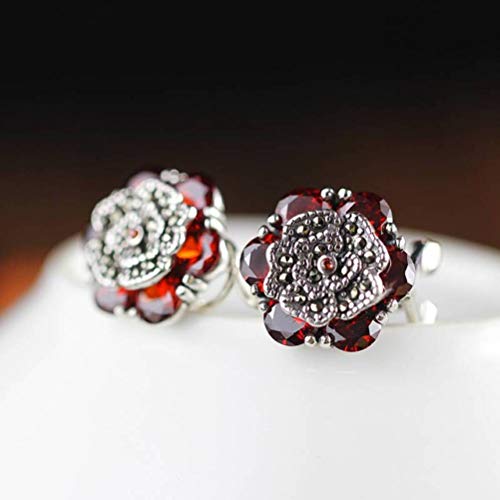 Boucles d'oreilles S925 et grenat rouge pour l'élégance quotidienne des filles