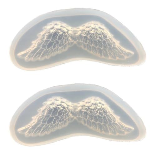 CUEMOON 2 moldes de silicona 3D con alas de ángel, resina epoxi, moldes de silicona, alas de ángel, resina epoxi, moldes para joyas, moldes de resina para manualidades, colgantes