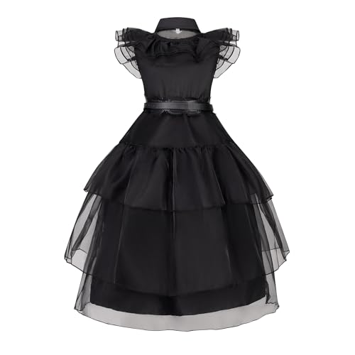 Disfraz negro para niñas 9-10 años con accesorios miniatura 3