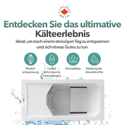 CANADIAN SPA CO. Chill Therapy Spa, Outdoor Spa Winterfest, 1 Person, Spa für Kältetherapie, Temperatur bis zu 5 Grad, kein EIS erforderlich, inkl Stufen – Bild 4