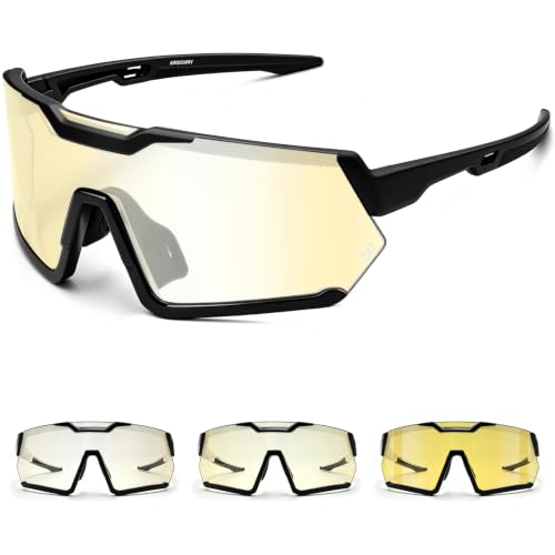 Image of Photochromic Z87 Safety Sports Sunglasses for Men Women, ANSI Z87 TR90 Frame UV400 Protection for Running Cycling
