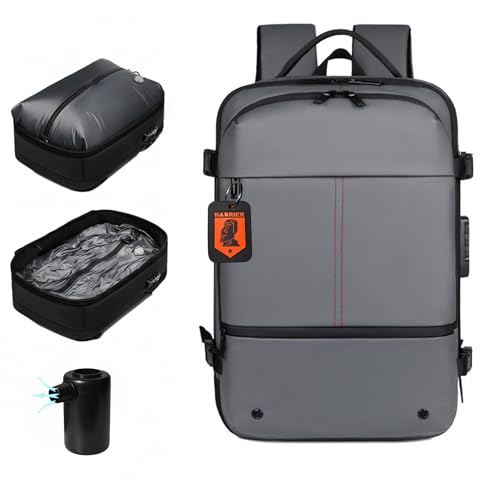 Image of KARRIER Vacuum Compression Backpack for Men & Women - 3-in-1 Travel Bag with Built-In Compression System, 17.3 inch Laptop Sleeve & Cabin-Friendly Design