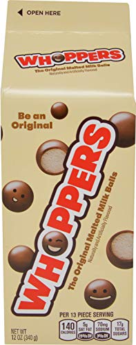 Whoppers Malted Milk Balls, 12 oz Cartons (Pack of 2)
