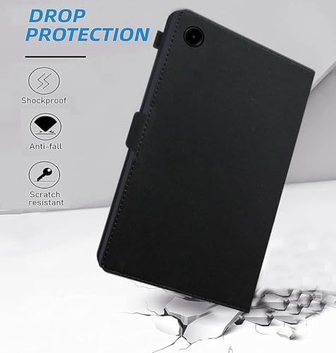 Image of Cutesy Executive Adjustable Stand Leather Flip Case Cover for Samsung Galaxy Tab A9 (8.7 inch) Tablet (Black)