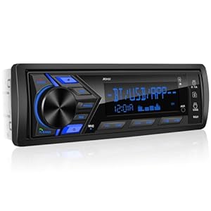 Single Din Car Stereo Bluetooth: 1-Din Car Radio Receiver – in Dash Digital Media MP3 Player LCD Display AM FM USB Fast Charging SD AUX 300W Amp Outputs