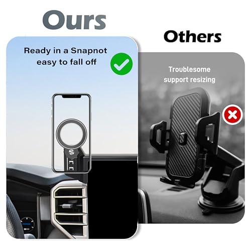 Image of Car Phone Holder for 2022-2026 Toyota Tundra /2023-2026 Sequoia Accessories | 14-inch Screen Clip-On MagSafe Strong Magnetic Cell Phone Mount, 360 Rotatable Hands-Free Holder,Not Block Air Vents