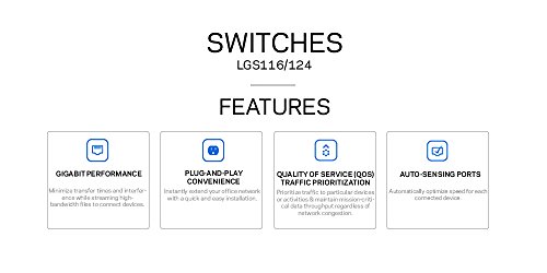 Linksys 16-Port Desktop Gigabit Ethernet Unmanaged Network Switch I Metal Enclosure, Black/Blue - Image 6