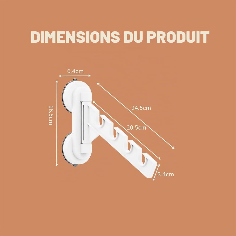 Ventilateur de vêtements, cintre pliable ventouse, séchoir multifonction, chambre à linge, salle de bain