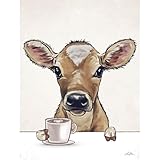 ArtDirect Good Morning Cow Unframed Art Print Giclee Poster by Keller, Lee - Ready for Framing with Customization Sizes 8x10, 11x14, 15x20, 24x32, 36x48, and 45x60 Inches