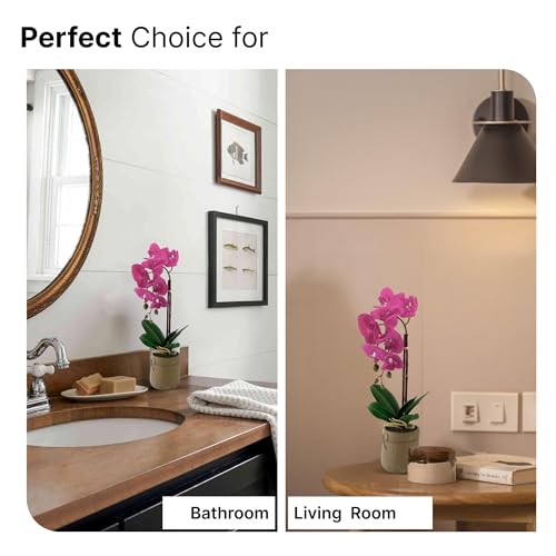 Image of The Better Home Artificial Plants for Home Decor with Pot(44cm) Aesthetic Room Decor Items for Bedroom|Office Table Accessories|Show Pieces for Home Decor|Hot Pink Orchid Flowers for Home