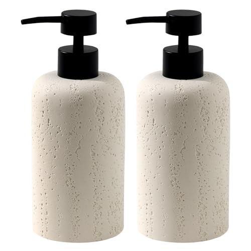 Haocoott Soap Dispensers 400mL 13.5 OZ, 2 PCS Luxurious Hand Dish Lotion Shampoo Soap Dispenser Jar...