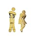 Produktbild CQMYG Bathroom Logo Dekoration [Zwei Packung] Acryl 3D Wand-Etikett Wasserfest, goldfarben