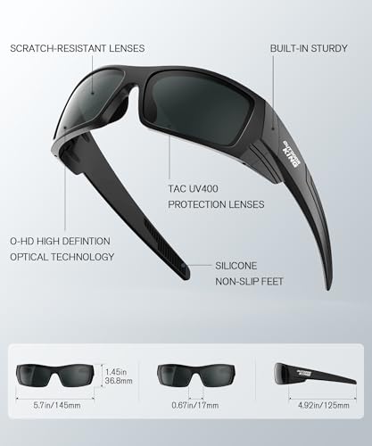 Image of Polarized Sport Sunglasses-for-Men Sun-Glasses: Mens Wrap Sunglasses for Fishing Cycling Running UV400 Protection