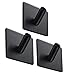 BasicForm Adhesive Hooks Brushed Stainless Steel Black (3 Pack)