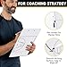 JIESENG Dry Erase Coach Clipboard for Basketball Coaches Clipboard Whiteboard with Features Double-Sided Basketball Coach Marker Board for Basketball Strategy