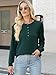 ANRABESS Women's Long Sleeve Waffle Knit Shirts Dressy Casual Loose Button Up V Neck Henley Tops 2026 Fall Basic Tee Blouse Deep Green Large