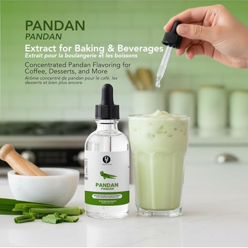 Image of Dolce Flav Pandan Extract, Water Soluble - 2 oz | Southeast Asian Flavoring for Baking, Desserts, Beverages & Syrups - Sugar Free, Kosher, Allergen Free