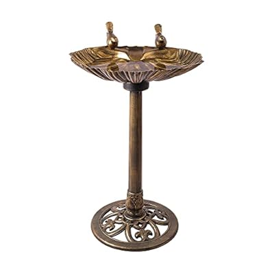 TradeXone Bronze bird bath leak proof Weather Resistant Easy to resemble Decorative Drinking Ornament bird bath for garden Lawn, Patio extremely sustainable in wind
