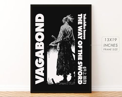 Image of Gamya Framed Japan Samurai Theme Motivational Quote Posters For Office, Living Room, Bedroom Wall Decor - Aesthetic Room Decor (13x19 Inches) (BF (ANIME-B))