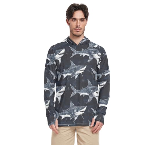 Sweat à capuche à manches longues homme UPF 50+ rashguard UV séchage rapide noir