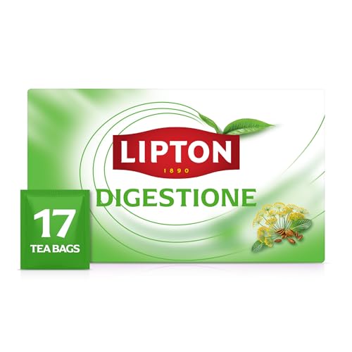 Lipton | Tisana Digestiva | 17 Filtri | Tisane Equilibra con Finocchio, Anice, Menta e Aloe Vera per Favorire la Digestione | Senza Caffeina | Bustine Confezionate Singolarmente