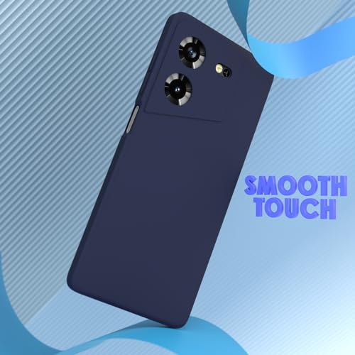 Image of Outlouders Back Cover for Techno Pova 5 / Techno Pova 5 Pro 5G | Camera Protection | Durable Soft Matte Silicone Bumper Case (Blue)