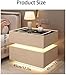 VXRONOP Smart Nightstand with Wireless Charging and Touch Sensing, Night Table Bedside Adjustable Lighting, Stands Double Drawers for Bedroom(Gray,17.7in)