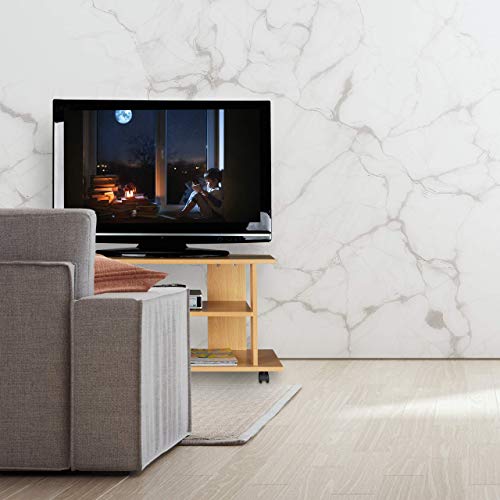 Relaxdays-Mueble-TV-Ruedas-con-2-Compartimentos-Mesa-Television-45-x-80-x-40-cm-Blanco