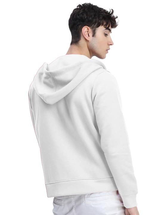 Image of LAZYCHUNKS Men's Cotton Blend Zipper Hooded Sweatshirt | Full Sleeve Hooded Neck Jacket | Regular Fit with Kangaroo Pocket | Stylish Winter Wear for Men
