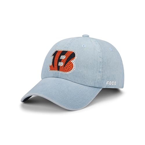 FOCO Cincinnati Bengals NFL Rhinestone Logo Denim Casual Cap