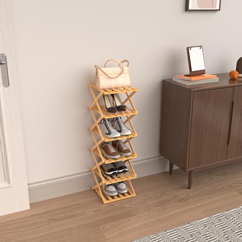 Meuble chaussure vertical et étagère de rangement d'angle peu encombrante - 6