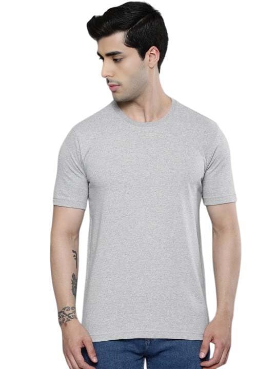 Image of Men's Plain Cotton Crew Neck T-Shirt Regular Fit Short Sleeve Tee