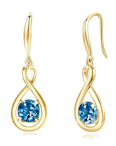 FANCIME London Blue Topaz Dangle Drop...