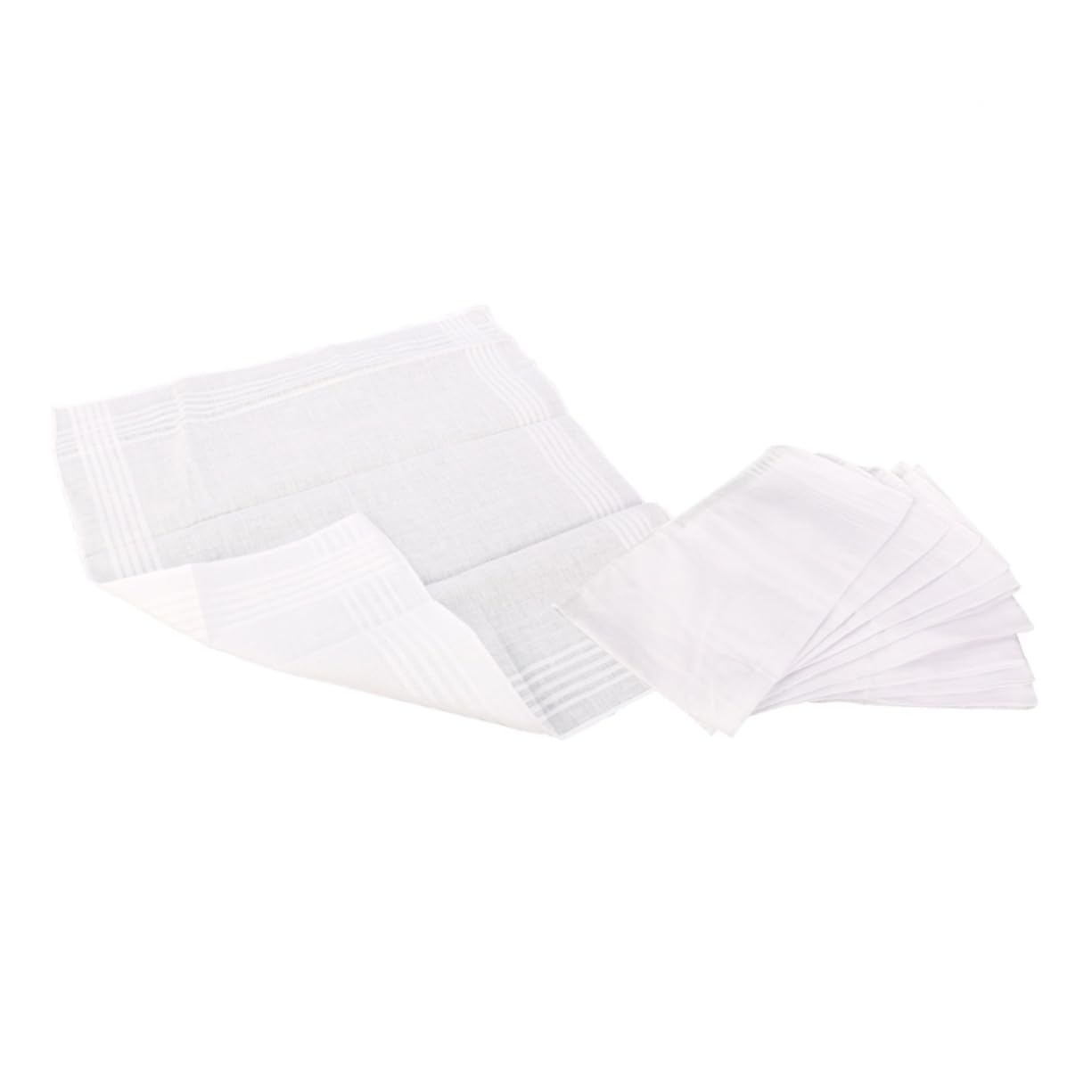 BESTYASH 12 Pack Cotton Handkerchiefs Men's Women's Kids White Handkerchiefs Reusable Soft Absorbent Handkerchief Towels for Outdoor and Indoor