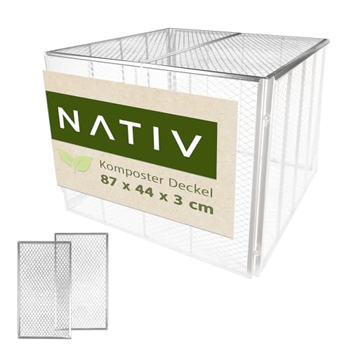 NATIV Deckel für Metallkomposter 2er Set, Komposter Deckel 87×44 cm, verzinkte Abdeckung für Gartenkomposter, wetterfest, robust, Silber, Zubehör für Komposter NATIV Deckel für Metallkomposter 2er Set, Komposter Deckel 87×44 cm, verzinkte Abdeckung für Gartenkomposter, wetterfest, robust, Silber, Zubehör für Komposter