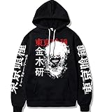 NUFR Unisex Tokyo Ghoul Anime Manga Hoodie Kaneki Ken Long Sleeve Hip Hop Pullover Hooded Sweatshirt